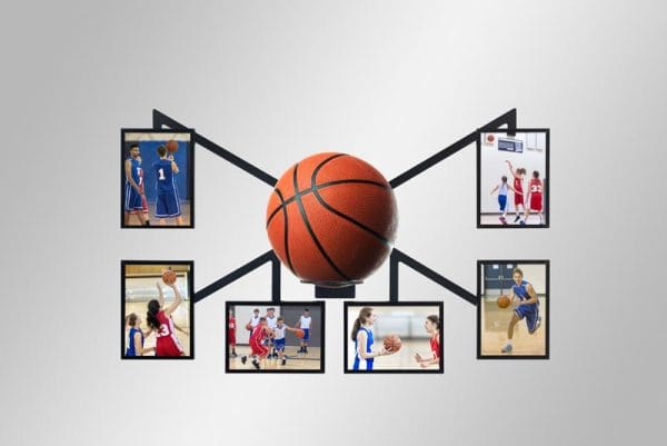 Basketball Frame with Horizontal and Vertical Pictures
