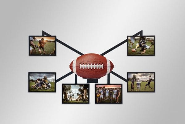 Football Frame with Horizontal Pictures