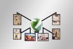 Volleyball Frame with Vertical and Horizontal Pictures