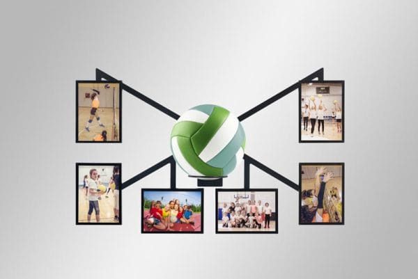 Volleyball Frame with Vertical and Horizontal Pictures