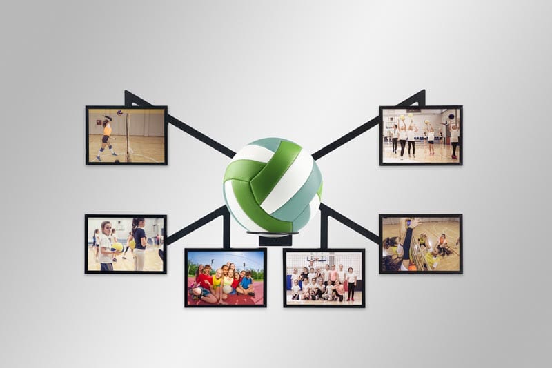 Volleyball Frame with Horizontal Pictures Volleyball Frame with Horizontal Pictures