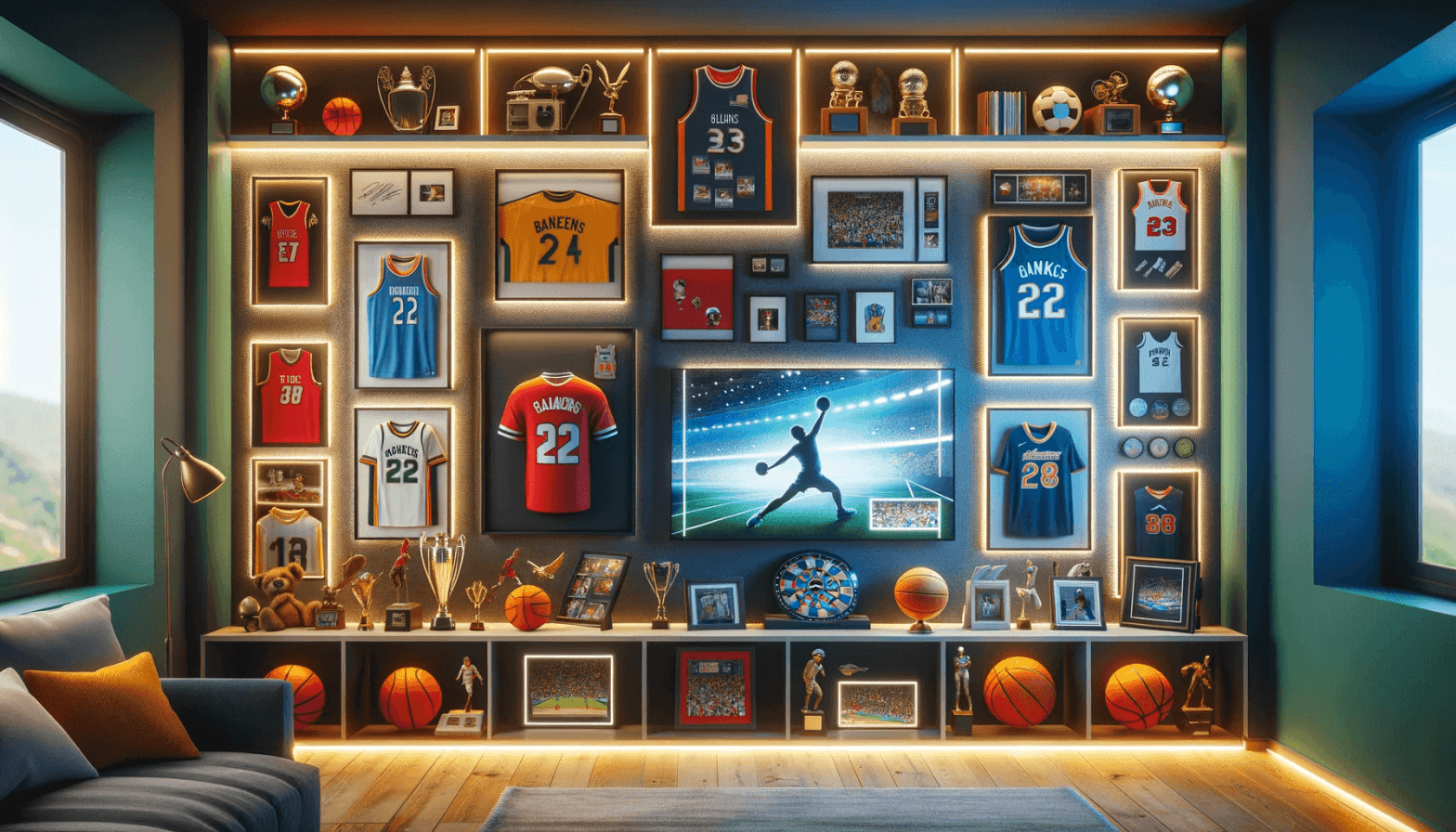 Sports Memorabilia Display
