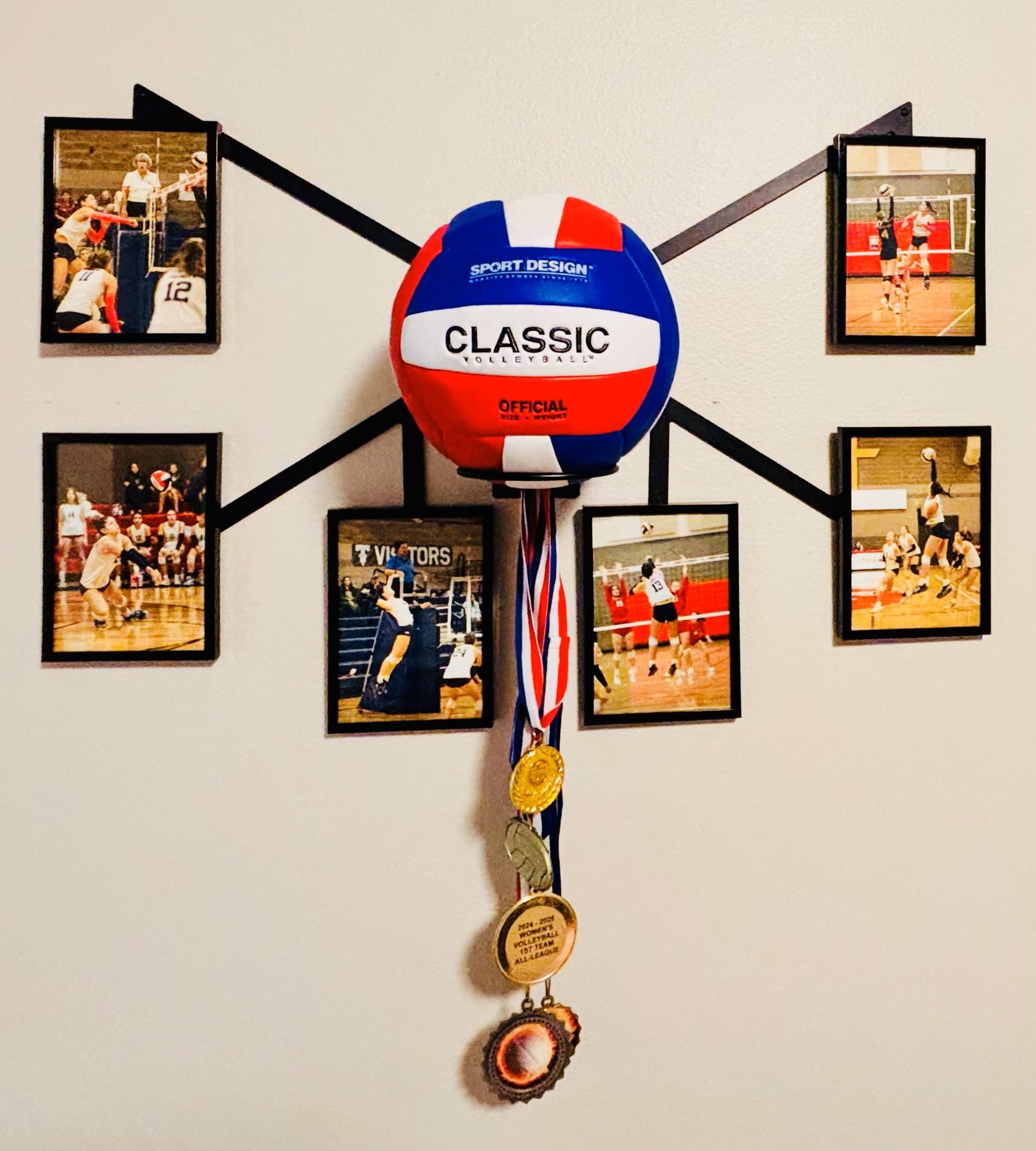 Volleyball Frame With Pictures And Medals Volleyball Display Frame With Pictures And Medals